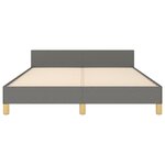 vidaXL Cadre de lit avec tête de lit Gris foncé 140x200 cm Tissu