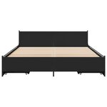 vidaXL Cadre de lit avec tiroirs sans matelas noir 140x200 cm