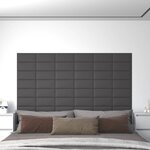 vidaXL Panneaux muraux 12 Pièces Gris 30x15 cm Similicuir 0 54 m²