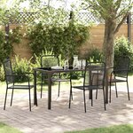 vidaXL Ensemble de salle à manger pour jardin 5 Pièces Noir