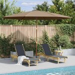 vidaXL Parasol d'extérieur avec mât en bois 350 cm Taupe