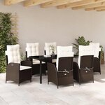 vidaXL Ensemble de salle à manger pour jardin 7 Pièces Marron polyrotin