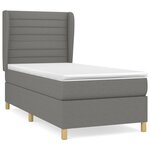vidaXL Sommier à lattes de lit et matelas Gris foncé 90x190 cm Tissu