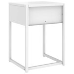 vidaXL Table de chevet Blanc 38x35x54 cm Acier