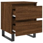 vidaXL Tables de chevet 2 Pièces chêne marron 40x35x50 cm bois ingénierie