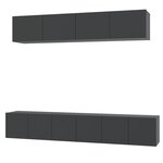 vidaXL Ensemble de meubles TV 5 Pièces Noir Bois d'ingénierie