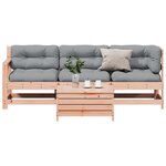 vidaXL Salon de jardin 4 Pièces avec coussins bois massif douglas