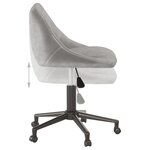 vidaXL Chaise pivotante de salle à manger Gris clair Velours