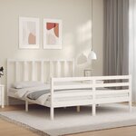 vidaXL Cadre de lit sans matelas blanc 160x200 cm bois de pin massif