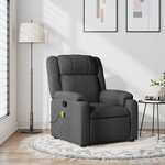 vidaXL Fauteuil inclinable de massage gris foncé tissu