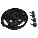 vidaXL Chariots à plantes avec roues 2 Pièces Diamètre 30 cm Noir 170 kg