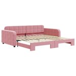 vidaXL Lit de jour avec lit gigogne rose 100x200 cm velours