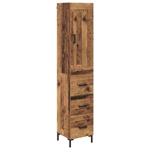 vidaXL Haut Armoire Bois Ancien 34 5 x 34 x 180 cm Bois d'ingénierie