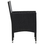 vidaXL Salon de jardin 5 Pièces avec coussins résine tressée noir