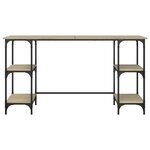 vidaXL Bureau chêne sonoma 140x50x75 cm métal et bois d'ingénierie