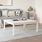 vidaXL Table basse Blanc 100x100x40 cm Bois massif de pin