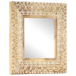 vidaXL Miroir sculpté à la main 50x50x2 6 cm Bois de manguier solide