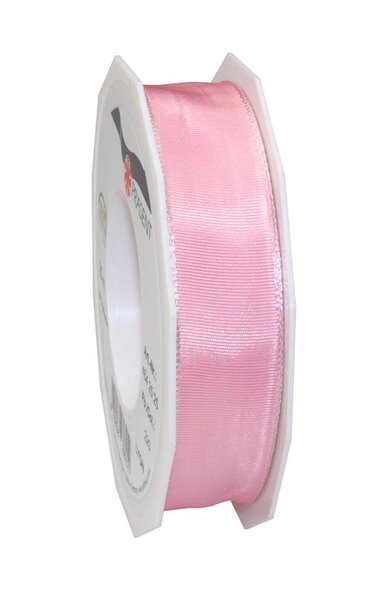 Ruban de soie acetat laitonné lyon 25-m-rouleau 25 mm rose