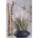 Emerald Herbe Pennisetum artificielle 58 cm en pot en zinc