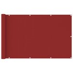 vidaXL Écran de balcon Rouge 120x600 cm PEHD