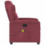 vidaXL Fauteuil de massage inclinable Rouge bordeaux Tissu