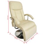 vidaXL Fauteuil de massage blanc crème similicuir