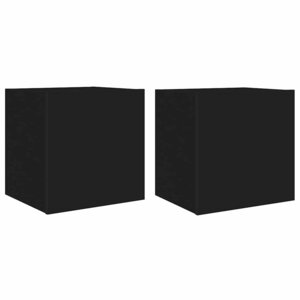 vidaXL Meubles TV muraux avec lumières LED 2 Pièces noir 40 5x35x40 cm