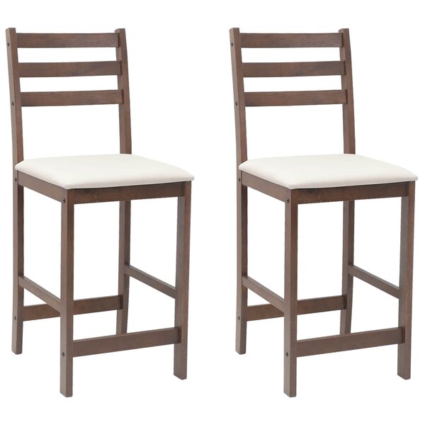 vidaXL Chaises de salle à manger 2 pc Bois de Caoutchouc Massif