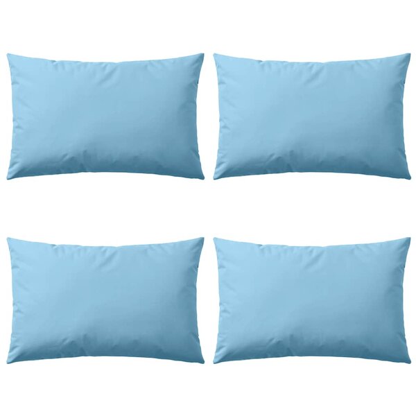 vidaXL Oreiller d'extérieur lot de 4 60 x 40 cm Bleu clair