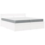 vidaXL Lit avec tiroirs et matelas blanc 200x200 cm bois massif de pin