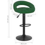 vidaXL Tabourets de bar lot de 2 vert foncé velours