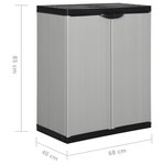 vidaXL Armoire de rangement de jardin 1 étagère Gris/noir 68x40x85 cm