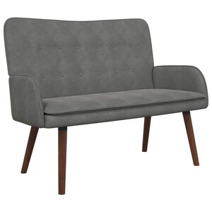 vidaXL Sofa 2 places Gris foncé 115 x 61 x 87 cm Velours