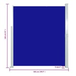 vidaXL Auvent latéral rétractable de patio 160x500 cm Bleu