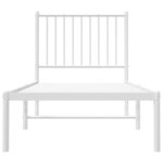 vidaXL Cadre de lit métal sans matelas avec tête de lit blanc 75x190cm