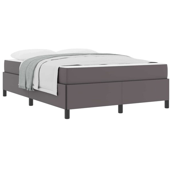 vidaXL Cadre de lit avec matelas Gris 140 x 200 cm tissu