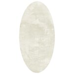 vidaXL Tapis de surface ovale HUARTE Crème 80 x 150 cm 100  Polyester