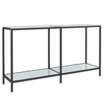 vidaXL Table console Blanc 140x35x75 5 cm Verre trempé