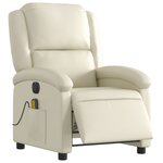 vidaXL Fauteuil de massage inclinable électrique crème similicuir
