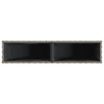 vidaXL Jardinières avec 2 pots 2 Pièces gris 90x20x40 cm résine tressée