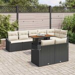 vidaXL Ensemble de canapé de jardin 9 Pièces Noir Poly rotin