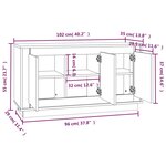 vidaXL Buffet gris béton 102x35x55 cm bois d'ingénierie