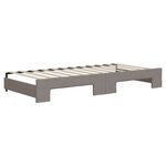 vidaXL Lit de jour avec gigogne sans matelas taupe 90x200 cm