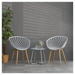 Lot de 4 chaises de jardin gris avec accoudoirs empilables
