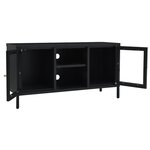 vidaXL Meuble TV Noir 105x35x52 cm Acier et verre