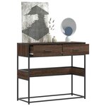 vidaXL Table console chêne marron 90x35x80 cm bois d'ingénierie