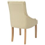 vidaXL Chaises à manger lot de 4 crème tissu