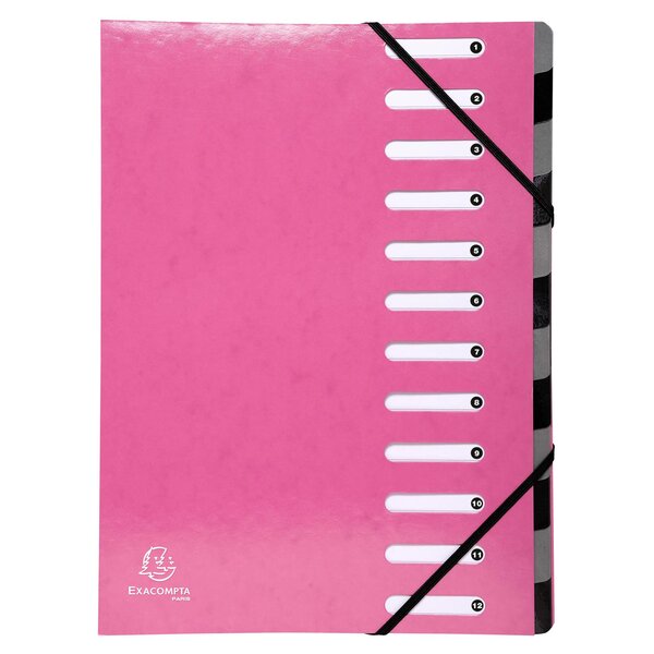 Trieur Harmonika Iderama 12 Compartiments - Rose - X 6 - Exacompta