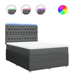 vidaXL Sommier à lattes de lit avec matelas Gris foncé 160x200cm Tissu