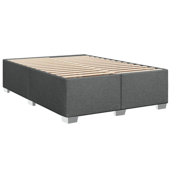 Sommier à Lattes De Lit Avec Matelas Gris Foncé 180x200cm Tissu | Leroy